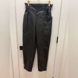 Madewell Faux Leather Paper Bag Pants Black Size 2 Relaxed Fit Ankle